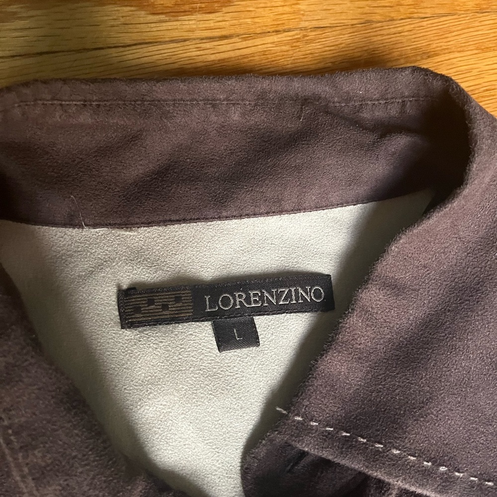 Lorenzino Patchwork Button Down Men’s Neutral Shi… - image 2